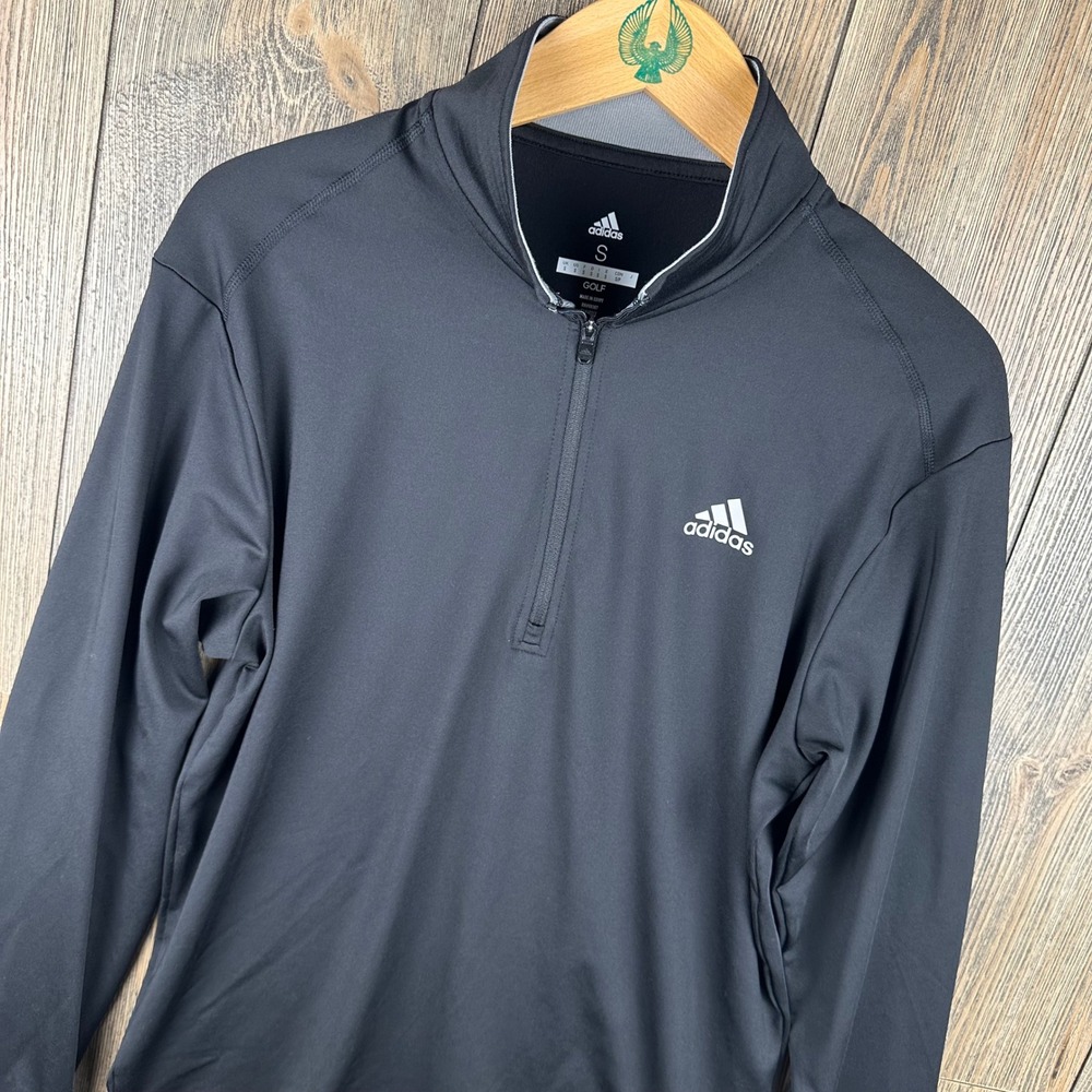 Adidas Golf Quarter Zip Pullover Mock Neck Mens Small Black ADVF20R779